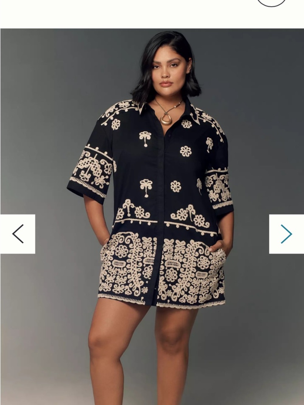 Maeve Maeve Short-Sleeve Collared Mini Shirt Dress Small